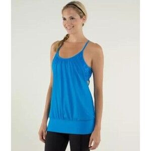 LuLuLemon No Limits - Women's Sz XS - Ocean Blue Cornflower Paisley Tank Top